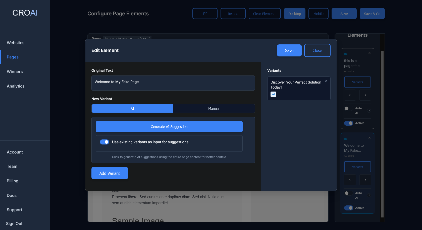 CROAI Variant Modification Tool